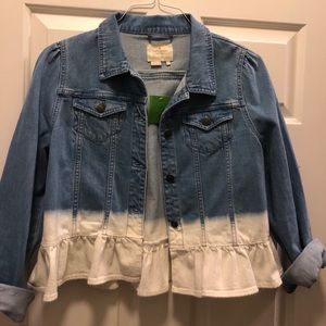 Kate Spade ruffle denim jacket S
